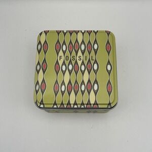 Fossil Retro Geometric Pattern Tin Box Storage Case Lid